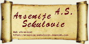 Arsenije Sekulović vizit kartica